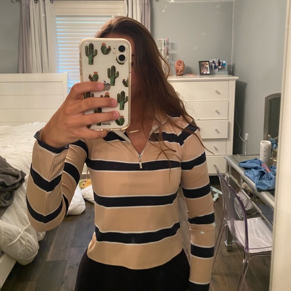 striped long sleeve with zipper - Picture 2 of 3